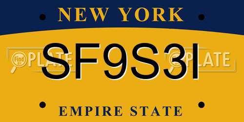 SF9S3I New York License Plate