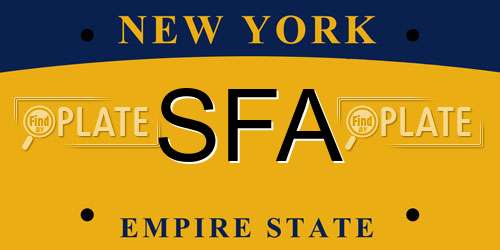 SFA New York License Plate