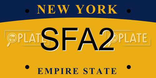 SFA2 New York License Plate