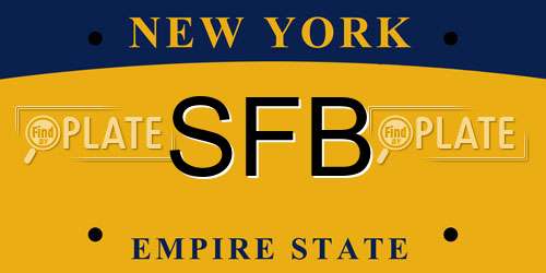 SFB New York License Plate