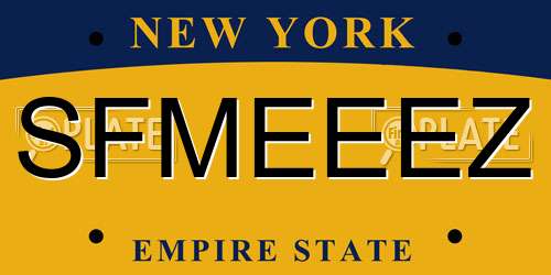 SFMEEEZ New York License Plate