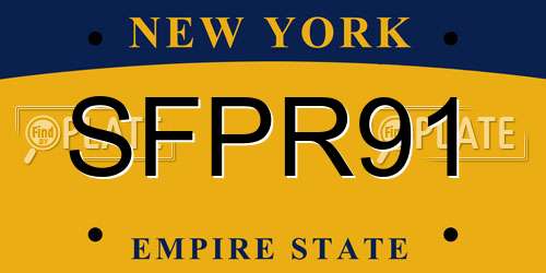 SFPR91 New York License Plate