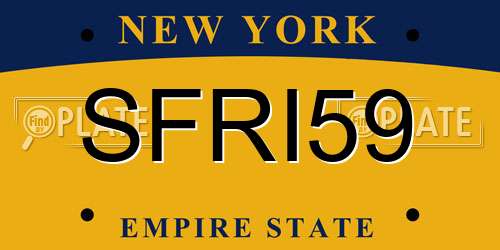 SFRI59 New York License Plate
