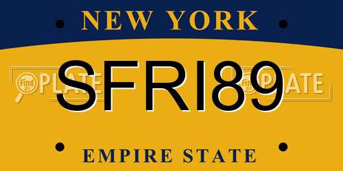 SFRI89 New York License Plate