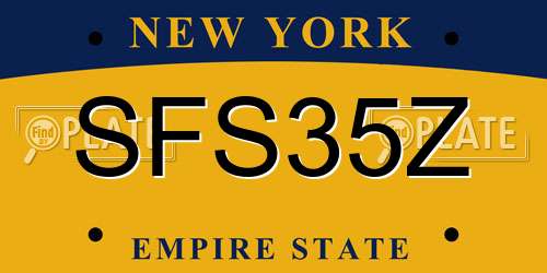 SFS35Z New York License Plate