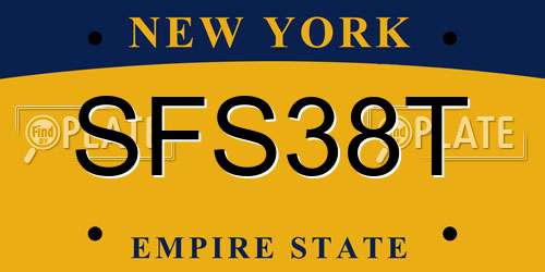 SFS38T New York License Plate