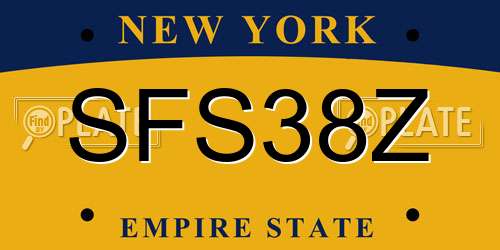 SFS38Z New York License Plate