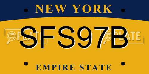 SFS97B New York License Plate