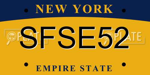 SFSE52 New York License Plate