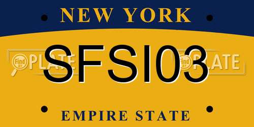 SFSI03 New York License Plate
