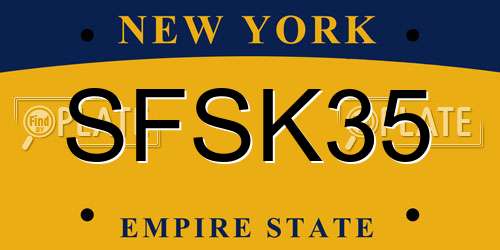 SFSK35 New York License Plate