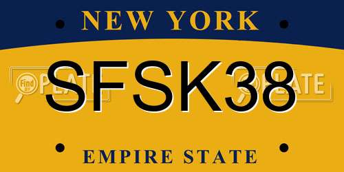 SFSK38 New York License Plate