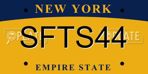 SFTS44 New York License Plate