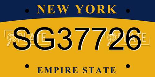 SG37726 New York License Plate