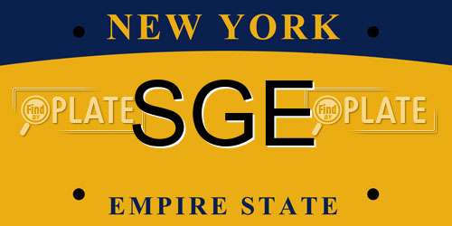 SGE New York License Plate