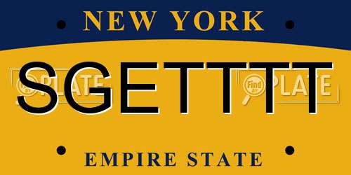 SGETTTT New York License Plate