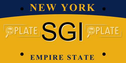SGI New York License Plate
