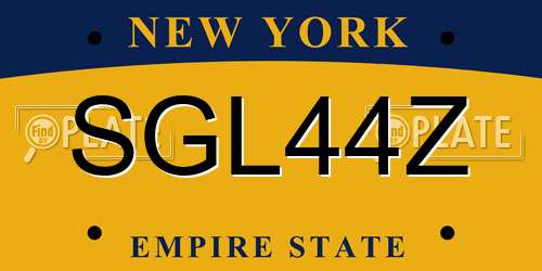 SGL44Z New York License Plate