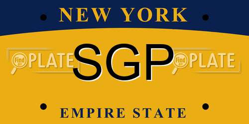 SGP New York License Plate