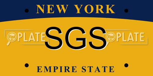 SGS New York License Plate