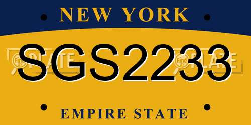 SGS2233 New York License Plate