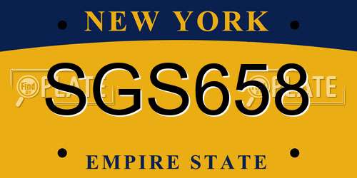 SGS658 New York License Plate
