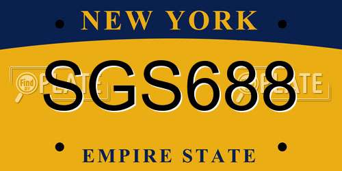 SGS688 New York License Plate