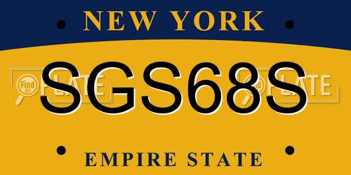 SGS68S New York License Plate