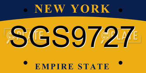 SGS9727 New York License Plate