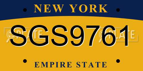 SGS9761 New York License Plate