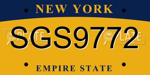 SGS9772 New York License Plate