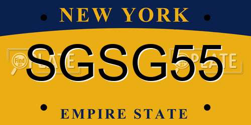 SGSG55 New York License Plate