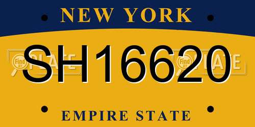 SH16620 New York License Plate