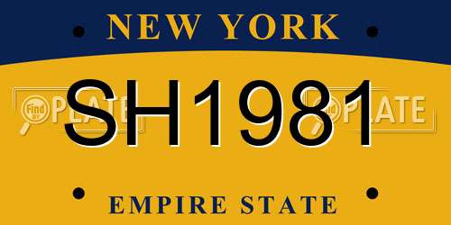 SH1981 New York License Plate