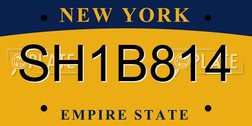 SH1B814 New York License Plate