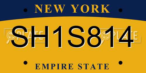 SH1S814 New York License Plate