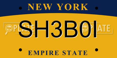 SH3B0I New York License Plate