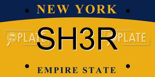 SH3R New York License Plate