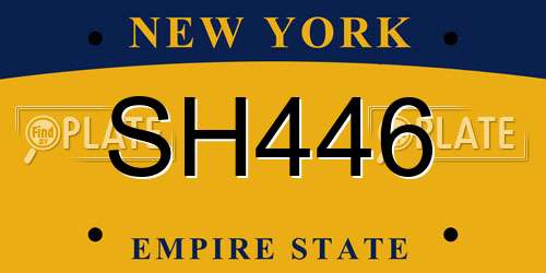 SH446 New York License Plate