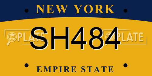 SH484 New York License Plate