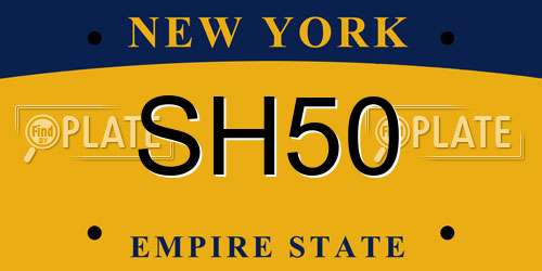 SH50 New York License Plate