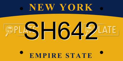 SH642 New York License Plate