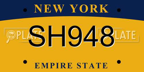 SH948 New York License Plate