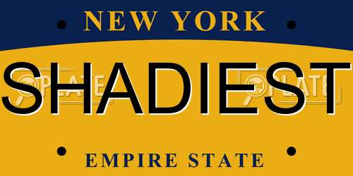 SHADIEST New York License Plate