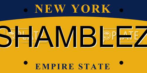 SHAMBLEZ New York License Plate