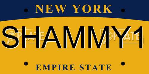 SHAMMY1 New York License Plate
