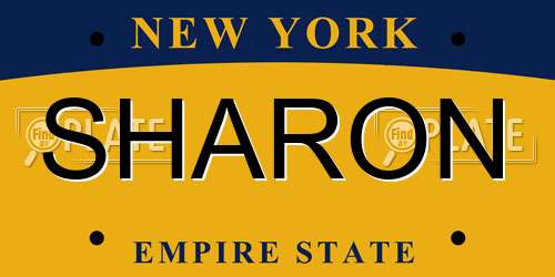 SHARON New York License Plate