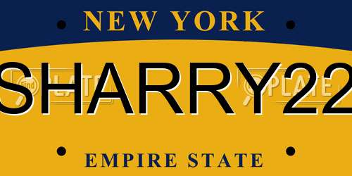 SHARRY22 New York License Plate