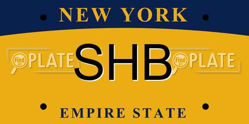 SHB New York License Plate