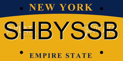 SHBYSSB New York License Plate